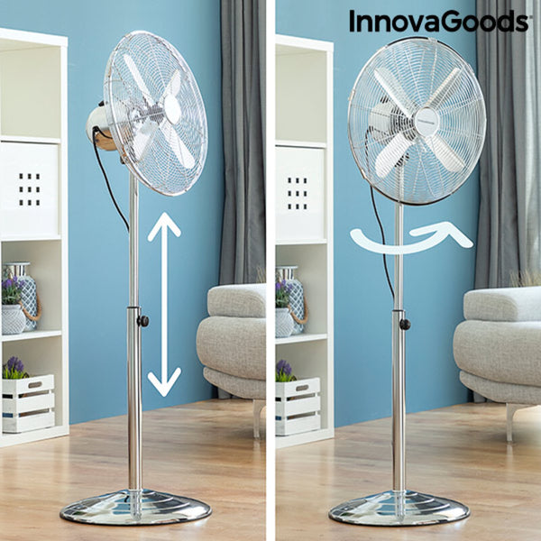 Freistehender Ventilator Chrome Retro InnovaGoods Ø 40 cm 55W 55 W (Restauriert A)