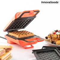 2-in-1 Waffel- und Sandwich-Maker mit Rezepten InnovaGoods Wafflicher (Restauriert A)