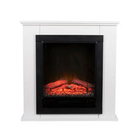 Camino Elettrico Decorativo da Parete Classic Fire Geneva Nero/Bianco 1800 W