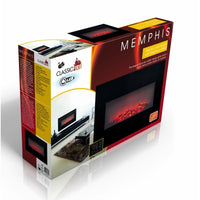 Camino Elettrico Decorativo da Parete Classic Fire Memphis Nero 1800 W