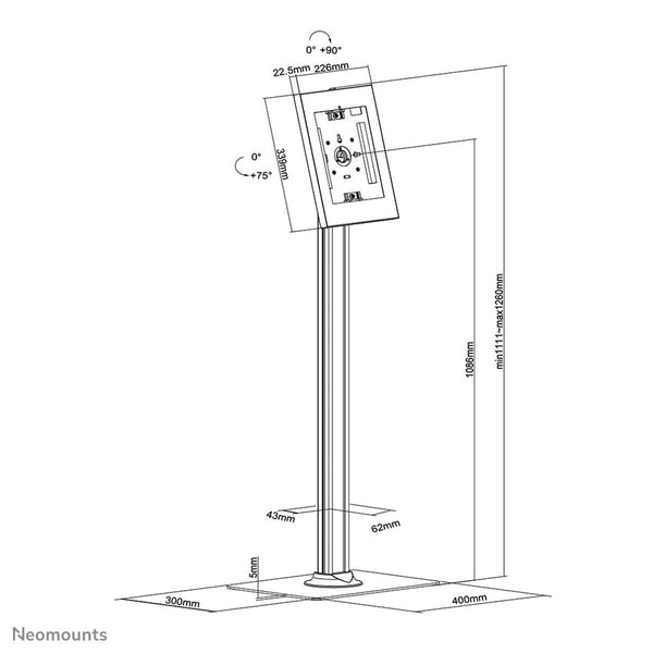 Tablet Ständer Neomounts FL15-650WH1 Weiß