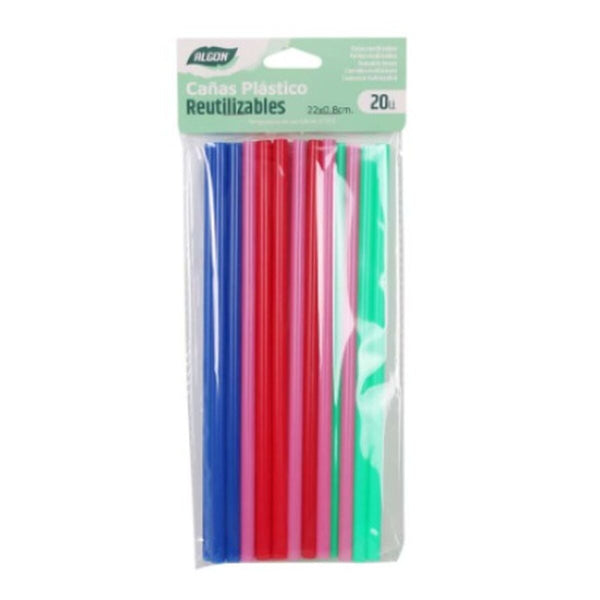 Cannucce Riutilizzabili Algon Multicolore Plastica 22 cm 25 Unità