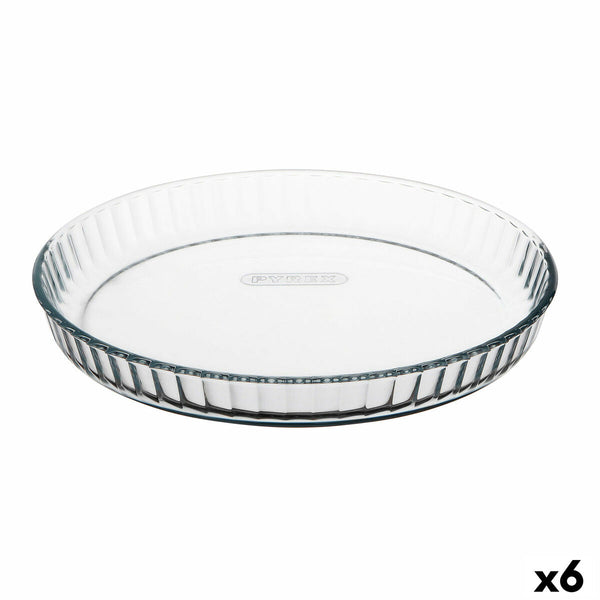 Stampo da Forno Pyrex Classic Vidrio Rotondo Piano 27,7 x 27,7 x 3,5 cm Trasparente (6 Unità)