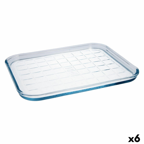 Stampo da Forno Pyrex Classic Vidrio Piano Trasparente Vetro 33 x 27 x 2 cm (6 Unità)