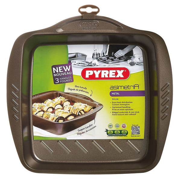 Stampo da Forno Pyrex Asimetria Quadrato Nero Metallo 24 x 24 cm (6 Unità)