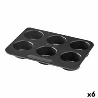 Stampo per Tortini Pyrex Magic Nero 24 x 18 x 3 cm (6 Unità)