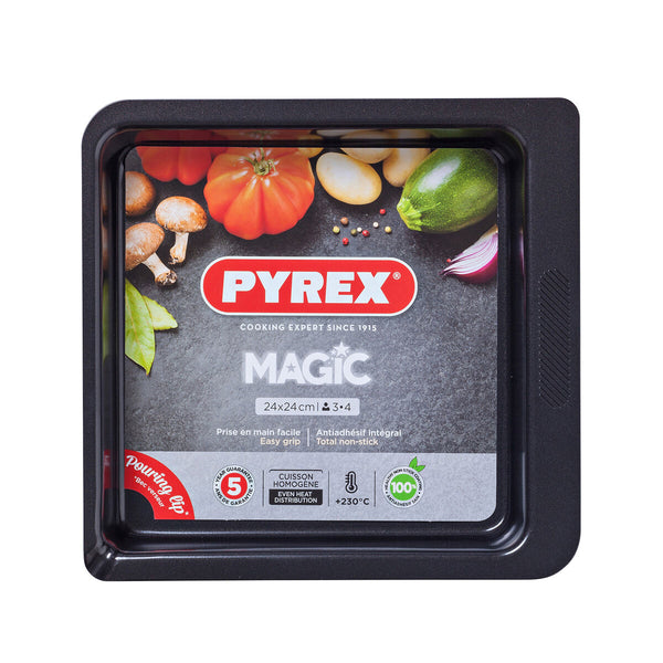 Stampo da Forno Pyrex Magic Quadrato Rettangolare Nero Metallo 24 x 24 cm (6 Unità)