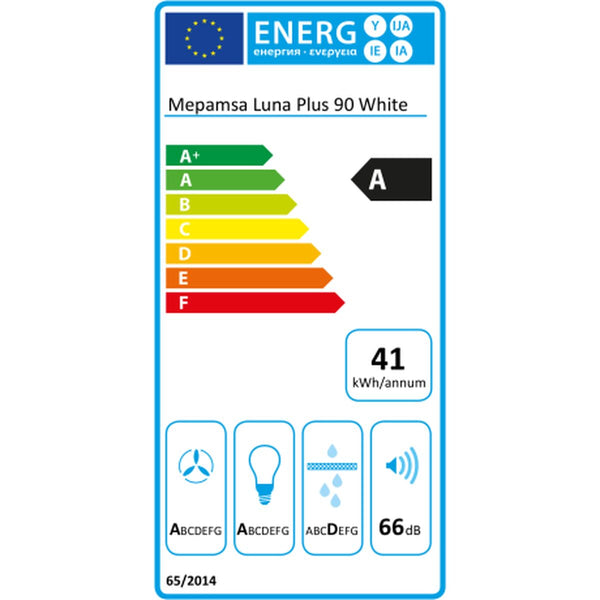 Konventioneller Rauchfang Mepamsa LUNA PLUS 90 BL 90 cm 200 W 590 m3/h Weiß