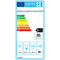 Cappa Classica Mepamsa SUPERLINE GLASS 415 m3/h 60 cm 69 dB 140 W Nero