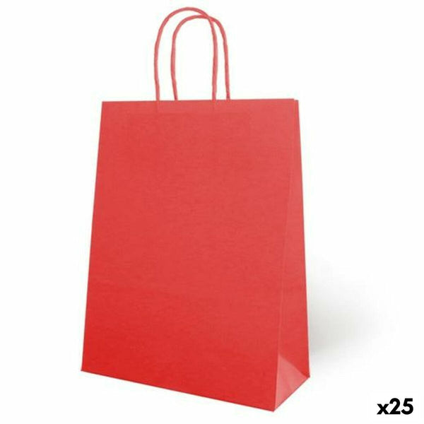 Taschen Fama 31 x 11 x 42 cm Rot Papier Mit Griffen 25 Stück