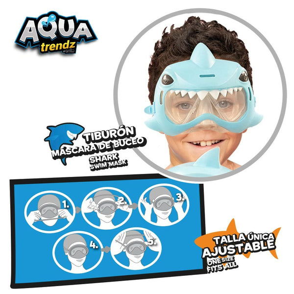 Set pistola ad acqua e maschera subacquea Eolo Squalo 18 x 15 x 8,5 cm (4 Unità)