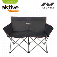 Divano a 2 Piazze Aktive Nero Pieghevole 107 x 88 x 63 cm (2 Unità)