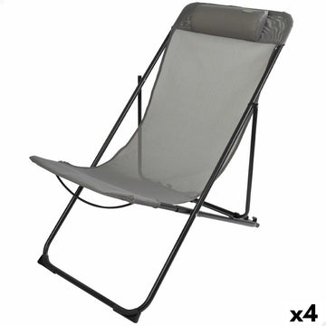 Amaca pieghevole Aktive Grigio 52 x 87 x 77 cm (4 Unità)