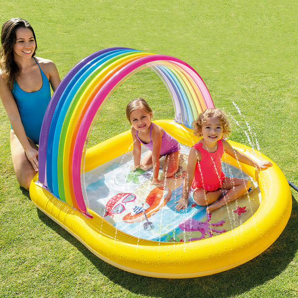 Piscina Gonfiabile per Bambini Intex 84 L Tenda Arcobaleno 130 x 147 x 86 cm (4 Unità)