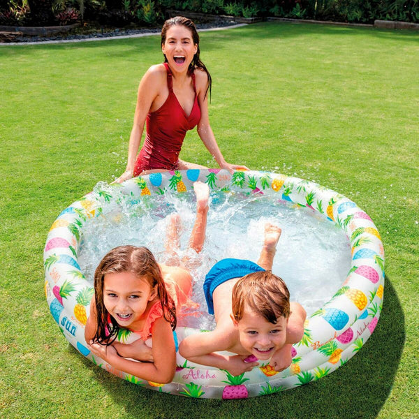 Piscina Gonfiabile per Bambini Intex Ananas Anelli 248 L 132 x 28 x 132 cm (12 Unità)