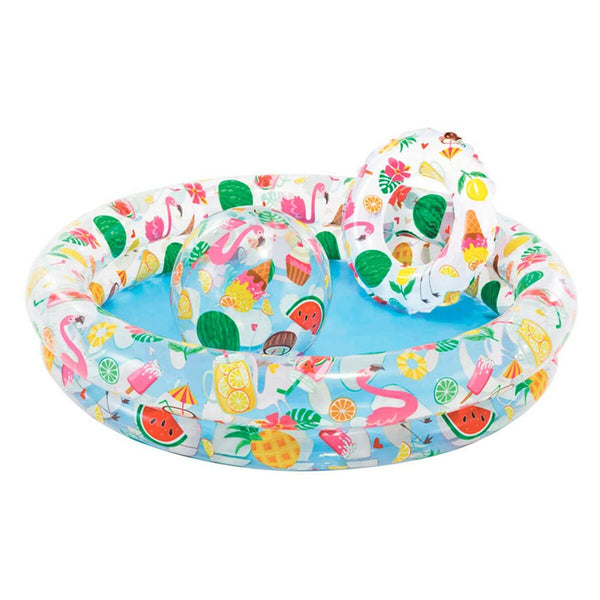 Piscina Gonfiabile per Bambini Intex Tropicale Anelli 122 x 25 cm 150 l (12 Unità)