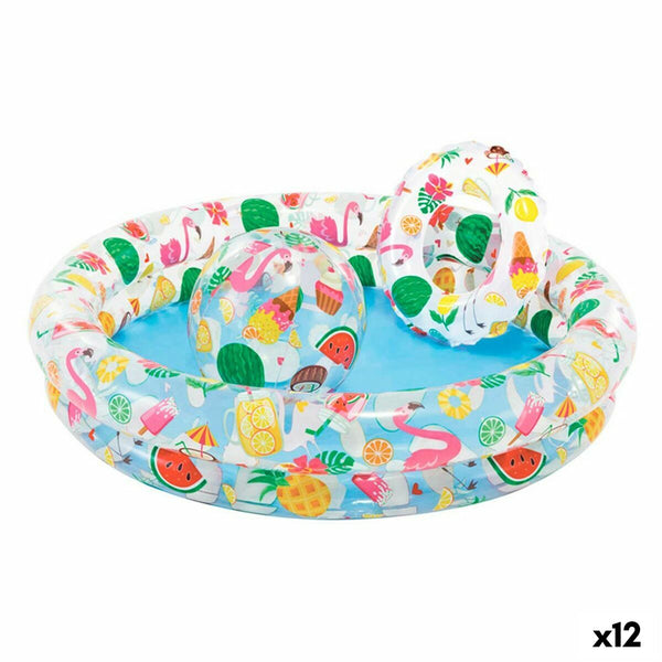 Piscina Gonfiabile per Bambini Intex Tropicale Anelli 122 x 25 cm 150 l (12 Unità)