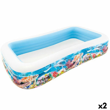 Piscina Gonfiabile per Bambini Intex Tropicale 305 x 56 x 183 cm 1020 L (2 Unità)