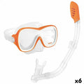 Occhialini da Snorkeling e Boccaglio Intex Wave Rider Arancio (6 Unità)