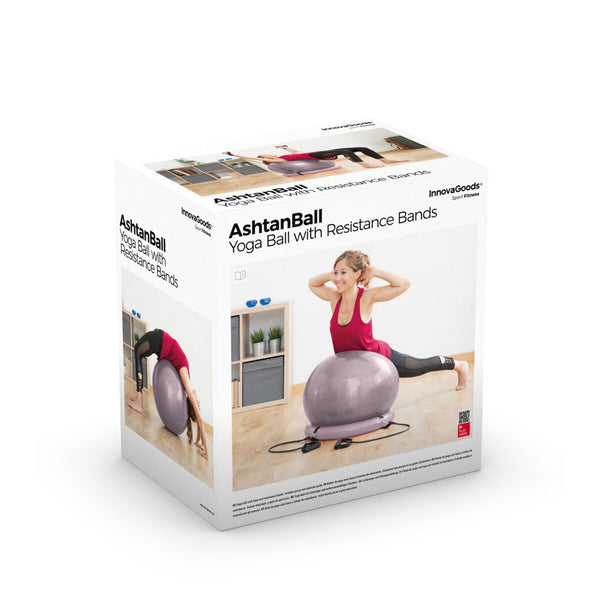 Yoga-Ball mit Stabilitätsring und Widerstandsbändern Ashtanball InnovaGoods