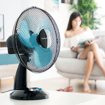 Ventilatore da Tavolo InnovaGoods Ø 30 cm 35W Nero Azzurro