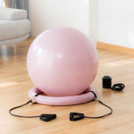 Gym Ball con Anello di Stabilità e Fasce di Resistenza AshtanBall InnovaGoods Rosa (Ricondizionati B)